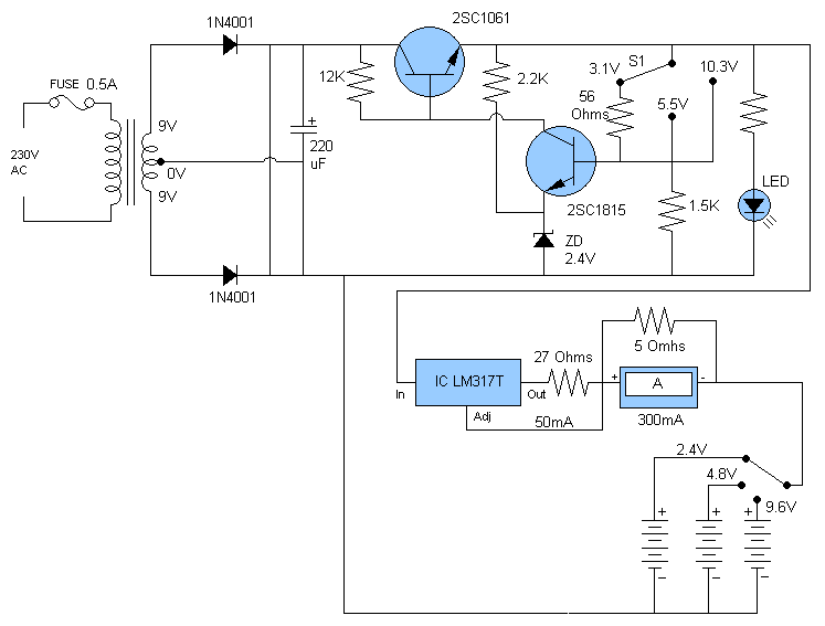 Nicd Battery Charger Schematic Circuit Diagram