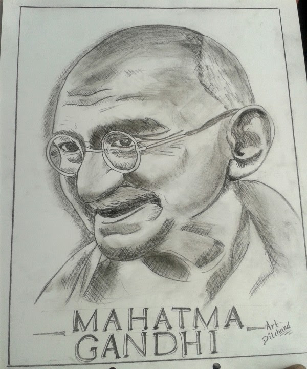 Pencil Sketch Of Mahatma Gandhi | DesiPainters.com