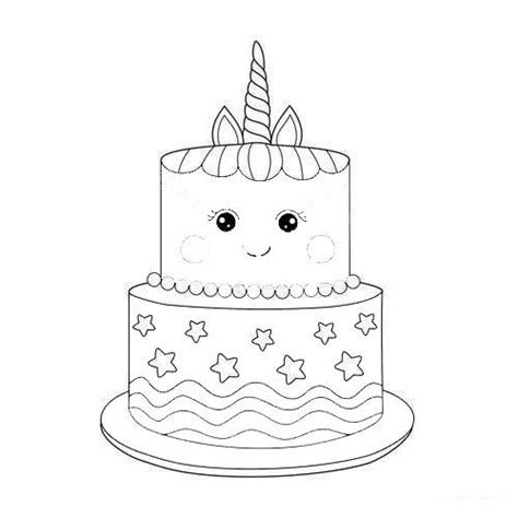 Coloring kawaii unicorn worksheet page. printable unicorn cake coloring pages free printable coloring pages