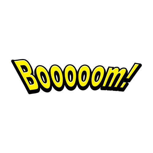 Booooom 英語の爆発効果音イラスト素材 無料 商用可能 マンガ素材 イラレ用epsとpng画像素材集
