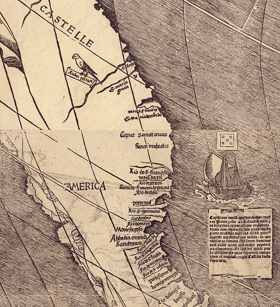 Archivo:Waldseemuller map closeup with America.jpg