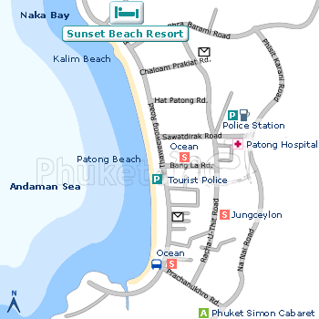 The Sunset Beach Resort is located at Kalim, at the peaceful northern end of 
