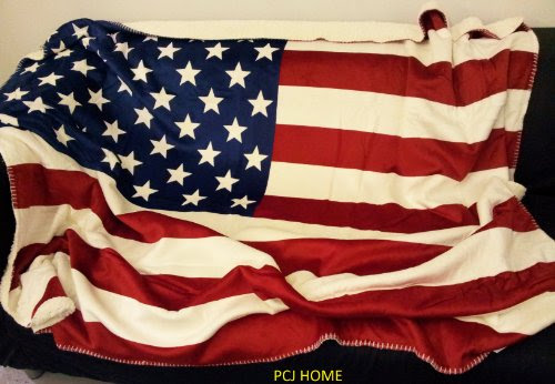 AMERICAN RED WHITE BLUE STARS AND STRIPES SOFT FLEECE THROW BLANKET 125 X 150CM