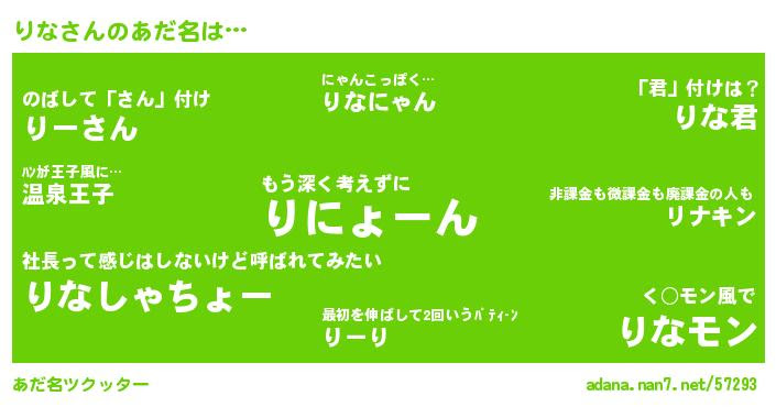 りなさんがあだ名になると
