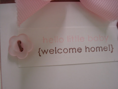 Pink baby card close-up