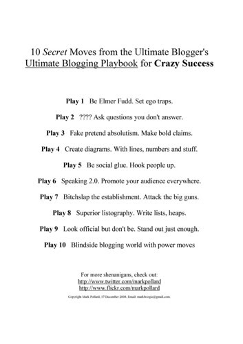 10 Secret Moves from the Ultimate Blogger's Ultimate Blogging Playbook for Crazy Success by mark-pollard