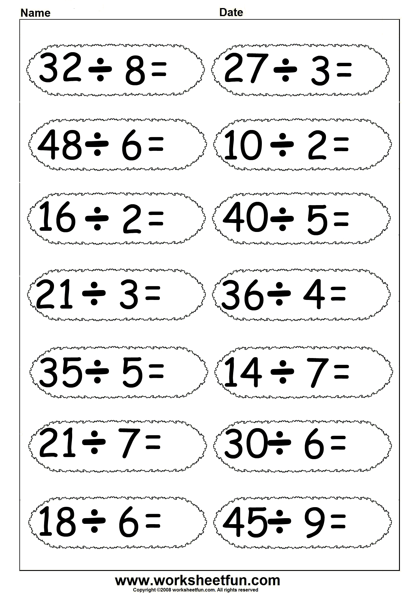 Division Worksheets – 6 Worksheets / FREE Printable ...
