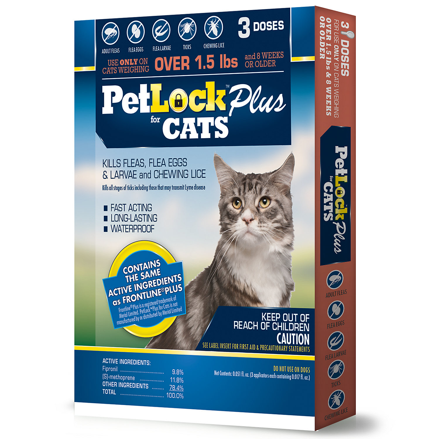 PetLock Plus Cat Flea Treatment, For cats 8 weeks or older