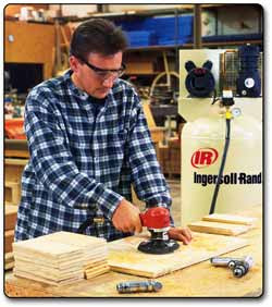 Ingersoll Rand SS3L3 Three-Horsepower Single-Stage Electric-Driven Vertical Compressor in use.