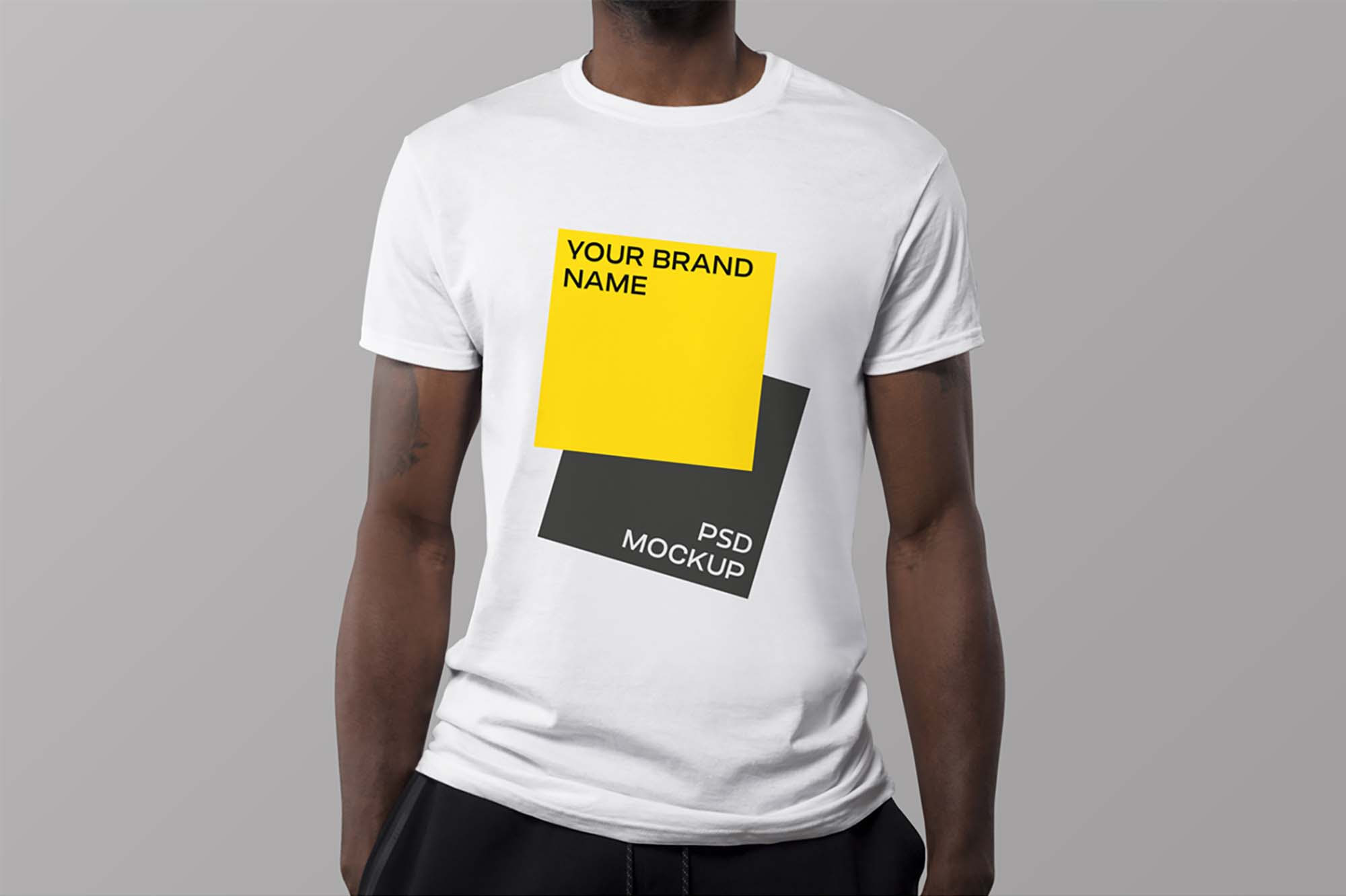 Download Black Man T Shirt Mockup Psd