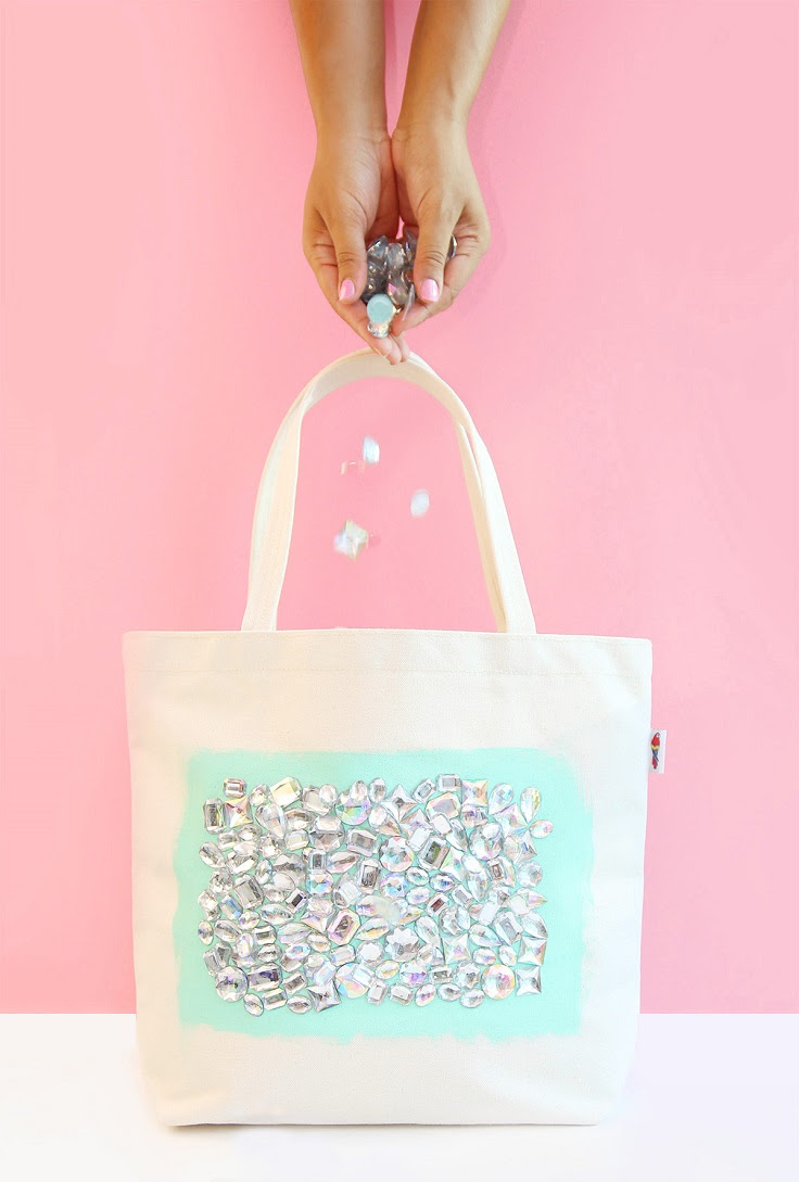 fabric diy acrylic medium Decorate to 10 Top on   a How Pretty Inspired Ideas Bag Tote Top