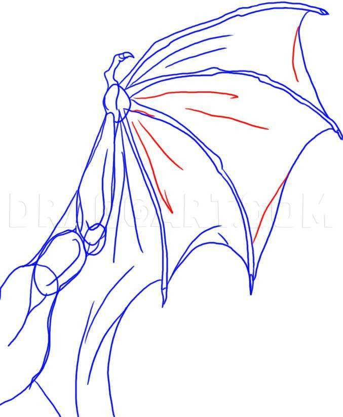  a few more detailing line to optimize the definition of the dragon wing.