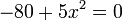  -80+5x^2 = 0