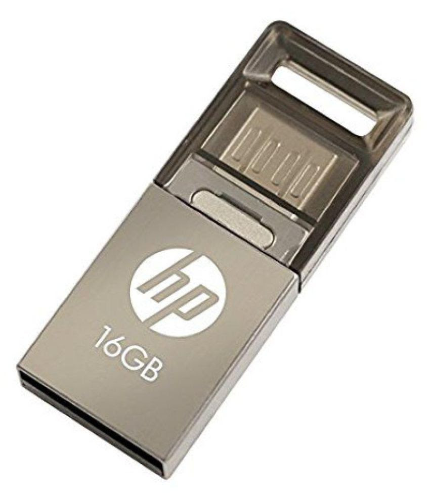 Hp Usb 2.0 Otg Hpv510m 16gb Usb 2.0 Otg Pendrive Silver at snapdeal