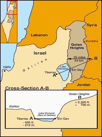 Map of the Golan Heights