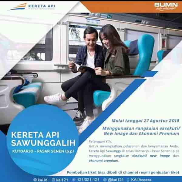 KA Sawunggalih Jadi Ekonomi Premium dan Eksekutif New 