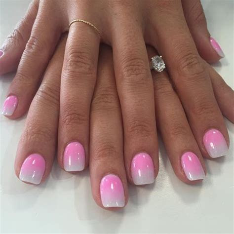 pink  white ombre dip powder nails nail art powder
