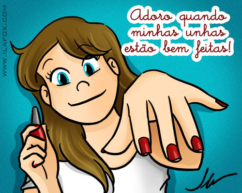 adoro quando minhas unhas estão bem feitas - ilustração by ila fox