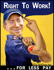 Mitch Daniels - Right to Work for Less