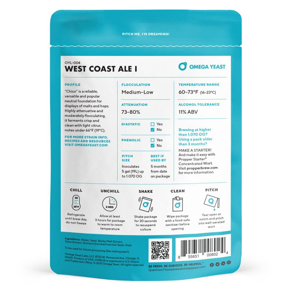 Omega Yeast OYL-004 West Coast Ale I