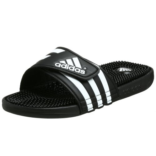 adidas Men's Adissage Sandal,Black/Black/White,10 M
