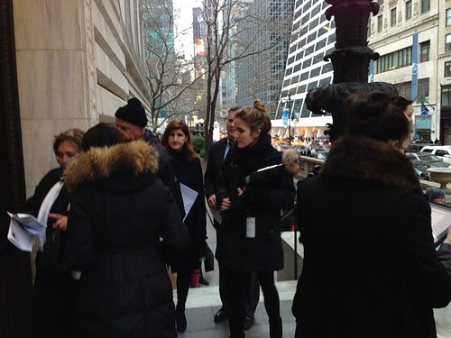 People heading to the Marchesa show, NYPL