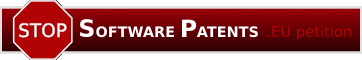 stopsoftwarepatents.eu petition banner