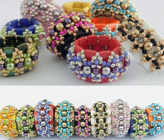 Dilly Tilly beaded beads are made up of a combination of beautiful Miyuki Tila beads, Miyuki seed beads size 11, pearls and crystals. They are fun and "oh" so pretty and easy to bead.   There are two sizes for this beaded bead and both are included in the tutorial.