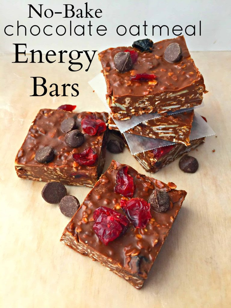 no-bake chocolate oatmeal energy bars - Life a Little Brighter