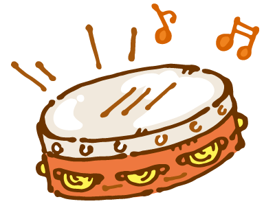 タンバリンのイラスト かわいいフリー素材が無料のイラストレイン