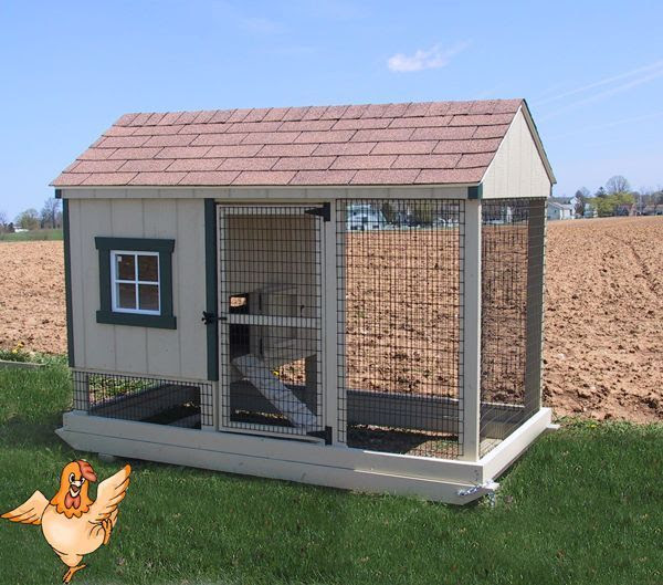 Chicken coop amish pa dutch built custom pen poultry farm shed hen br ...