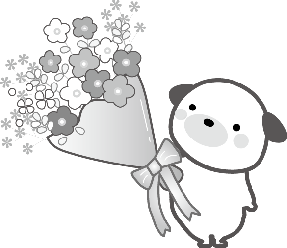 お祝い 花束とケーキのイラスト 無料素材