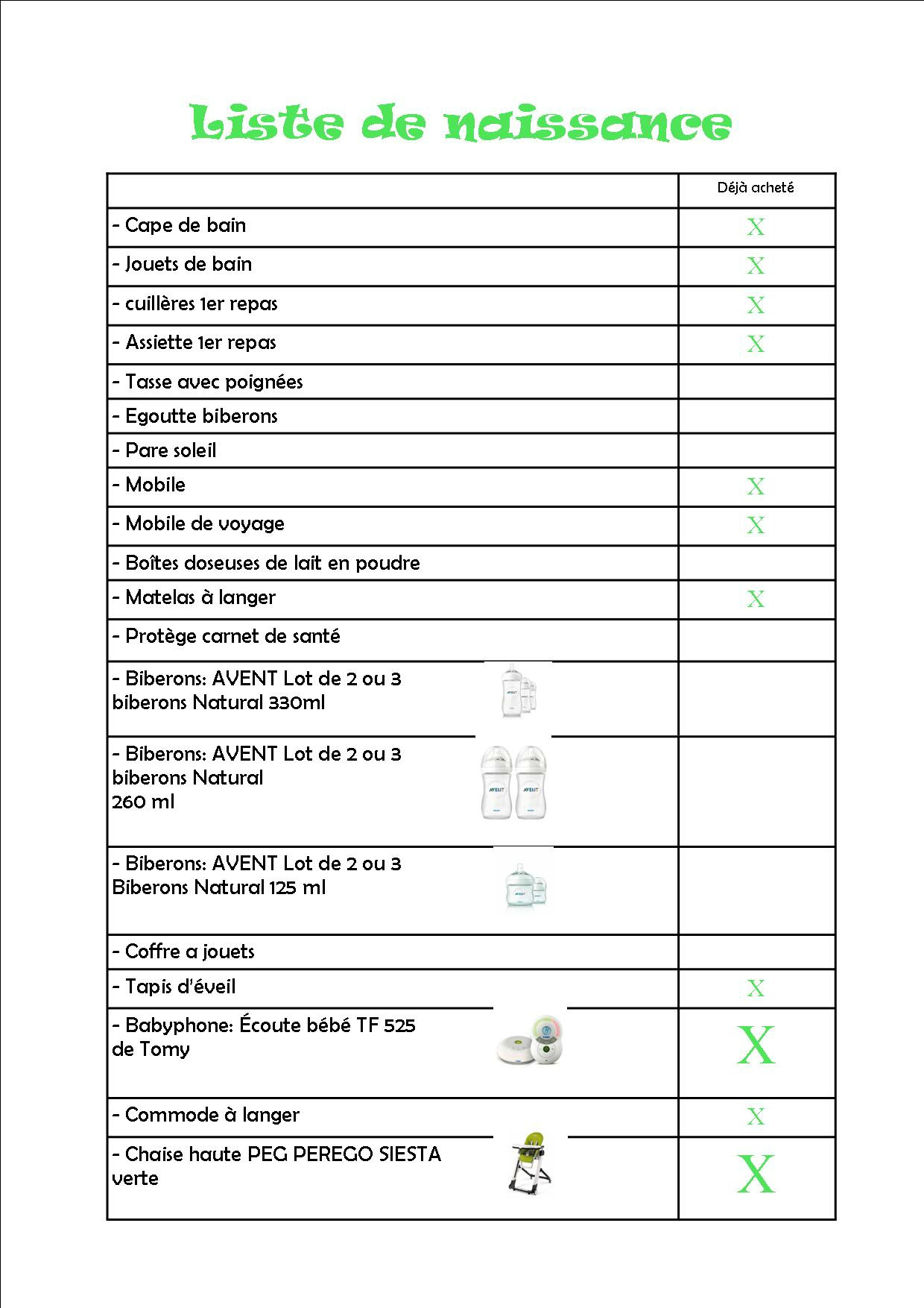Liste de Naissance - Julie, Romain, et Léo