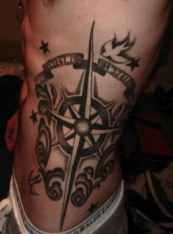Compass tattoo by Guen Douglas