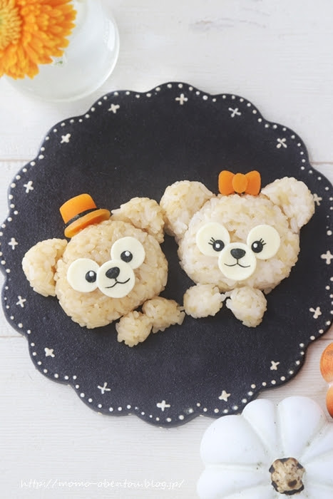 ダッフィー シェリーメイのキャラおにぎり ハロウィンver キャラ弁作り方動画 Momo S Obentou キャラ弁 Powered By ライブドアブログ
