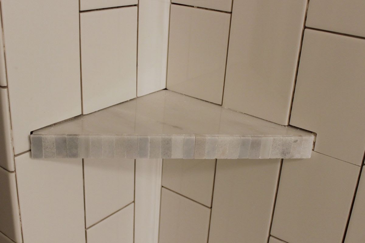 How to Install a Tile Shower Corner Shelf
