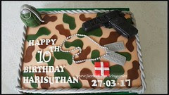 Army Birthday Cake / Birthday Cake / 10 the Birthday Cake / Fondant Icing Cake