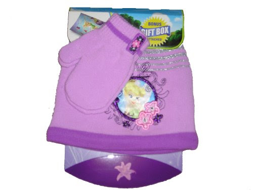 Disney Fairies Tinkerbell Kids Hat and Mittens Set