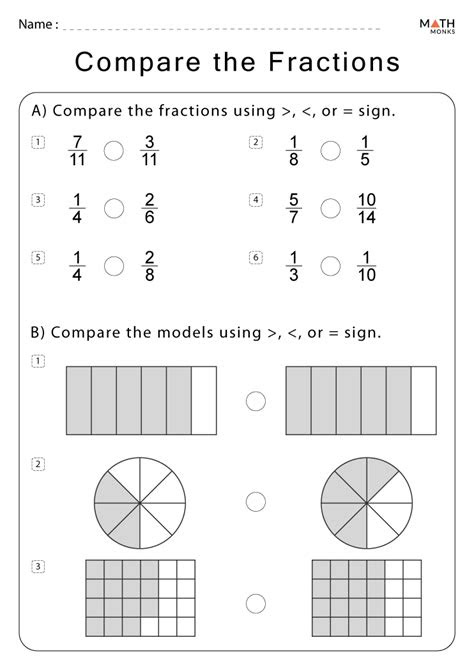  4th grade fractions worksheets math monks
