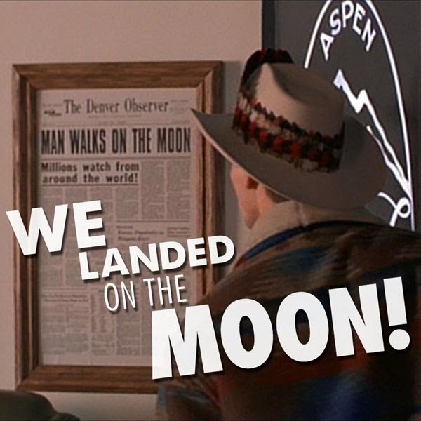 Lloyd Christmas (Jim Carrey) celebrates the Apollo 11 Moon landing in DUMB & DUMBER. Lloyd Christmas (Jim Carrey) celebrates the Apollo 11 Moon landing in DUMB & DUMBER.