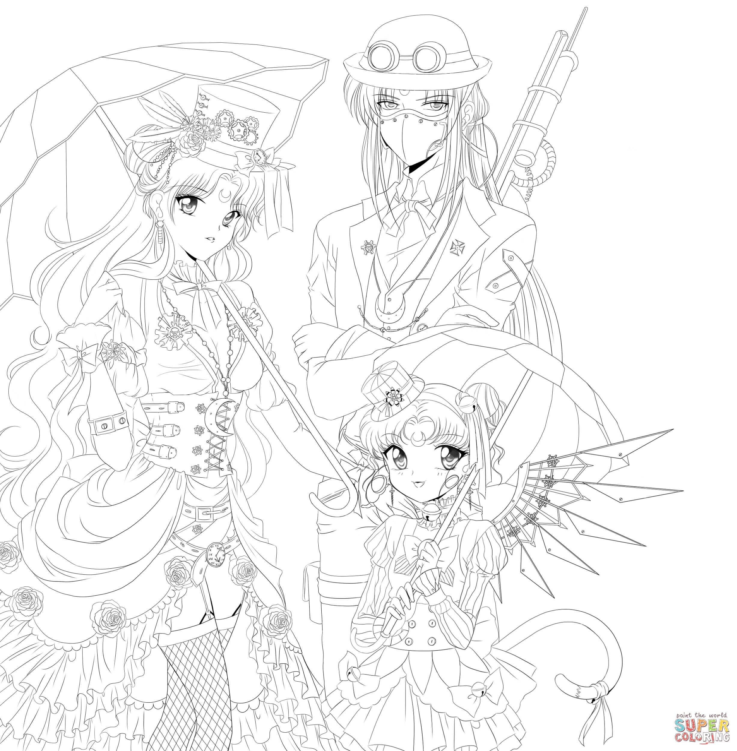the Steampunk Sailor Moon coloring pages to view printable