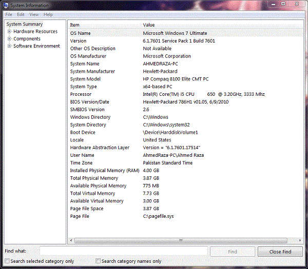 Check Full System Specifications In Windows