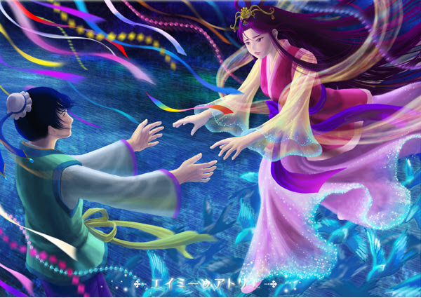 イラスト 絵画 天の橋を渡る 七夕の節句 を描きました エイミーのアトリエ