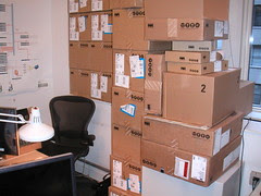 VOIP hardware behind desk