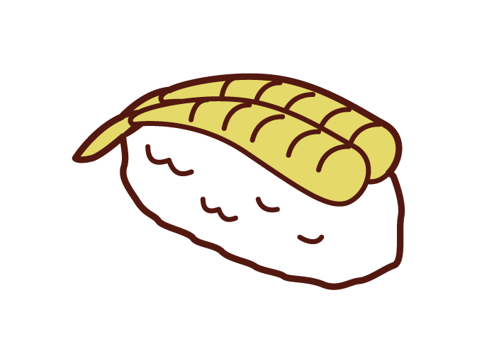 甘海老のお寿司のイラスト フリーイラスト素材 Kukukeke ククケケ