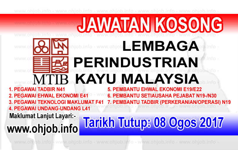 Jawatan Kerja Kosong Lembaga Perindustrian Kayu Malaysia - MTIB logo www.ohjob.info ogos 2017