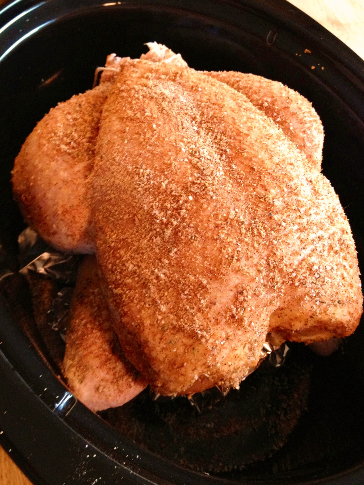 Blend these together. We’re gonna rub it on the chicken in a minute.