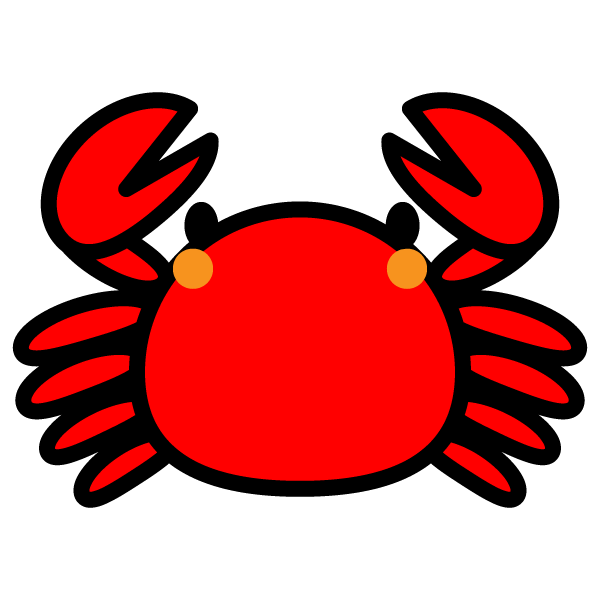 かわいい後ろ向きのカニの無料イラスト 商用フリー オイデ43