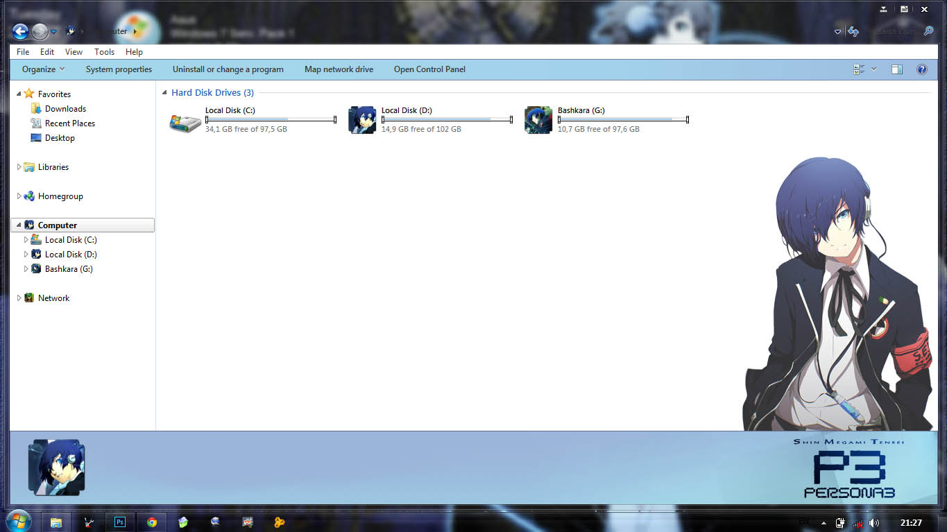 [Theme Win 7] Persona3 - Yuuki Makoto By Bashkara