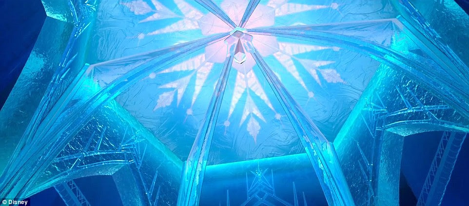 The animated ice palace from Disney's Frozen is clearly unrestricted by unforgiving nature of ice but still looks remarkably real